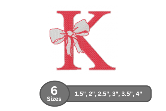 Cherry Knot Alphabet K for Holiday Embroidery