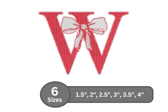 Cherry Knot Alphabet W for Holiday Embroidery