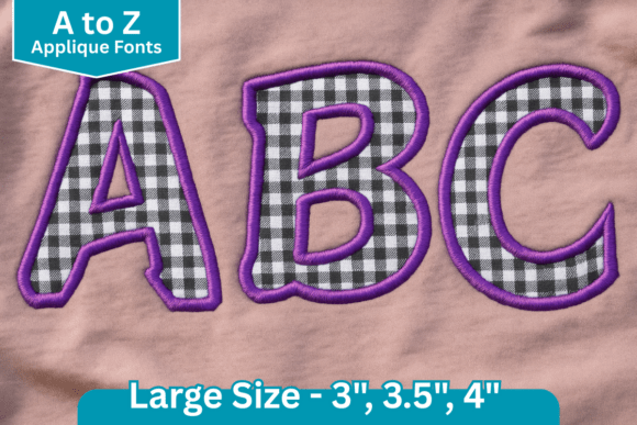 Joyful Curve Applique Embroidery Font