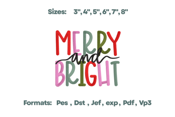Merry and Bright Christmas Lettering