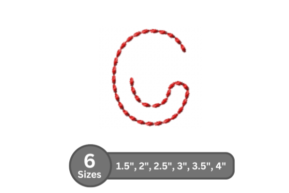 Soft Cord Alphabet -C: Embroidery Font for Craft Fairs