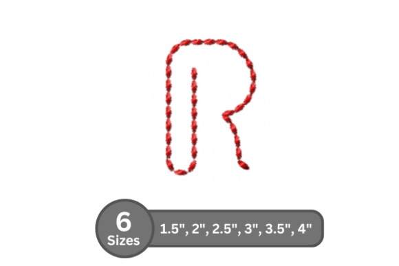 Soft Cord Alphabet -R: A Designer's Review for Boutique Sweatshirt Embroidery