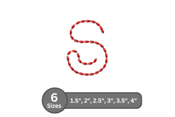 Soft Cord Alphabet -S: A Designer's Take on This Fill Stitch Font