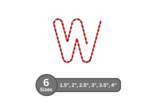 Soft Cord Alphabet -W: A Fill Stitch Font for Thoughtful Gifts